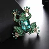 Broszki luksusowe vintage kryształowe żabę dla kobiet zielony kolor broszka do gry w broszka do biżuterii