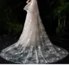 Brudslöjor Tillbehör Veil White Romantic Cathedral Crystal Lace Cut Edge Wedding med kam 3,8 m lång kvinna gifta sig med gåvor