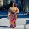 Ubrania etniczne Afrykańskie sukienki dla kobiet L-5xl plus size szatę femme 2023 Dashiki plisowane rękaw Sexy Christmas Party Bodycon sukienka