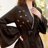 Roupas étnicas Dubai Kaftan Árabe Abayas Mulheres Mullim Mulheres Vestido