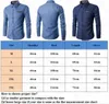 Heren Casual Shirts Mens Mens Fashion Denim overhemd Solid Color Lange Mouw Slim Fit Button Down Casual Top mannelijke luxe formele shirts 230114