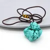 Pendant Necklaces Fashion Natural Stone Irregular Turquoises Necklace Charms Boho Rope Chain For Women Men Jewelry Accessories
