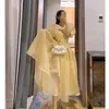 Casual Dresses Herstory French Retro Sweet Kawaii Women Elegant Chic Fairy Party Midi Female Tale Puff Sleeve Sweet Korean Dress Summer 2023