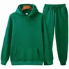 Herrtröjor hoodie kostym sportkläder fleece varm tröja fast färg jogging sport homme två-stycksjacka