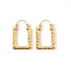 Boucles d'oreilles créoles Uworld déclaration métal Texture acier inoxydable Huggie 18K plaqué or étanche mode bijoux femmes