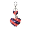 Party Favor Orders Heart Shape Key Ring Independence Day Flag Colorf American Keychains Chain Souveni Drop Delivery Home Garden Fest Dh45L