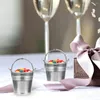 Enveloppe cadeau 6pcs mini seaux de collations seau godet French Frises Tin Pails glace beignet gâteau en métal metal de mariage de mariage fête