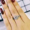 Cluster Rings Products 925 Sterling Silver Wedding Engagement Ring Finger CZ Zirconia For Women Jewel Monso Personlig LR1104S