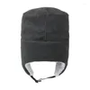 Berretti Bomber in pile di agnello Cappello invernale Visiere autunno Pelliccia di lana calda Cappelli russi Ushanka con paraorecchie Berretto da trapper pilota Paraorecchie Neve