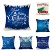 Pillow Blue Christmas Cover Xmas Balls Snowflake Fir Branch Truck Year Sofa Pillows Case Home Decor Living Room Pillowcase