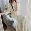 Sukienki imprezowe Kwiatowe sukienki Kobiet Summer Sakfon Maxi Immortal Retro Princess Woman Vestido de Mujer Femme Robe