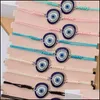 Bracelets porte-bonheur 12 Pcs / Lot Gros Bracelet Corde Tressée Bleu Turc Evil Eye Charms Couples Femmes Chaîne Réglable Bijoux 860 R Dhzze