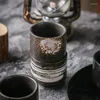 Koppar tefat japanska tekoppar vatten kopp stoare keramisk handmålad kungfu drinkware 200 ml
