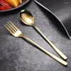 Dinnerware Sets 304 Stainless Steel Tableware Spoon Korean Long Handle Portable Fork Table