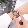 Relógios de pulso soltem mulheres aço inoxidável Lucky Flower Watch Luxury Ladies Quartz Presente Relógio Relógio Feminino