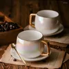 Koppar Saucers Creative Art Coffee Cup Ceramic Phnom Penh European Simple Fashion Luxury Tea Set Modern Kitchen Bar Supplies