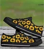 SURET BUTS BUTS Casual Flat Ladies Woman Yellow Floral Brand Design Sunflower Druku