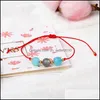 Link Chain Natural Stone Beads Handmade Braided Bracelet Men Summer Style Cryatal Moonstone Lucky Red Rope Charm Bracelets For Wome Dhvyx