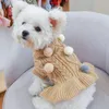 Dog Apparel Dogs Sweater Dress With Bowtie Checkered Clothes For Small Warm Ball Sweaters Skirt Dachshund Chihuahua Dresses