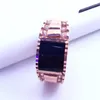 Pierścienie klastra 585 Purple złota platowana 14 -karatowa różana wersja krystaliczna czarna onyks dla kobiet otwiera regulowaną biżuterię klasyczną imprezową