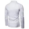 Polos pour hommes décontracté social formel chemise noire hommes à manches longues affaires mince bureau mâle coton hommes chemises habillées blanc