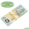 Gry nowatorskie 50 wielkości gra Australian Dollar 5/10/20/50/100 AUD Banknot Paper Copy Fake Money Film Film Props Drop dostawa Dhihnpkeq