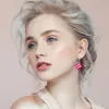 Hoop Earrings Set For Women Heart Lollipop Personality Funny Acrylic 3D Dice Pendant Drop Bar Party Jewelry Candy