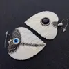 Pendant Necklaces 1pc Natural White Shell Pendants With Freshwater Pearl And Rhinestone Leaf Shape 2 Types For Choice DIY Making