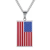 Pendant Necklaces Flag & Pendants Gold Color Stainless Steel USA American Chain For Men/Women Gift NIBA Brand Fashion Jewelry