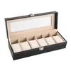 Смотреть коробки 2/6/10 Grids PU Кожаная коробка Case Professional Holder Organizer для часовых часов для ювелирных изделий капля
