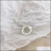 Wedding Rings Minimalist Mti Bead Freshwater Pearl Geometric Women Finger Jewelry Fashion Adjustable Elastic Ring One Size Drop Deliv Dh6Ol