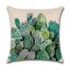 Kudde kaktus täcker tropiska växter rosa blommor akvarelltryck soffa fall heminredning vardagsrum bilstol kudde