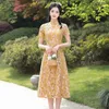 Ethnic Clothing Women Big Size Improve Qipao M-4XL Summer Chinese Lace A-Line Dress Sexy Slim Elegant Aodai Oriental Dresses Novelty