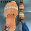 Open-toe Slippers Women Home 2024 Winter Indoor 19 Flat Shoes Lovely Pearl Chain Ladies Slides Female Sandals House 249 422 5