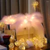 Veilleuses Nouveauté Plume Lumière À Distance Fée Lampe Avec Batterie Opearted Pour La Maison Salon Chambre Fête De Mariage Décoration