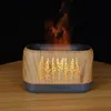 Watch Bands Hollow Flame Air Humidifier Aroma Oil Diffuser Ultrasonic Wood Grain USB Mini Mist Maker LED Light