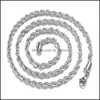 Kedjor 4mm 925 Sterling Sier Twisted Rope Chain 1630 Ince Kvinnlig lyxig högkvalitativ halsband för kvinnor män mode smycken i bk d otor8