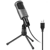 Microphones Microphone Headphone USB Port Streaming Mic Game Props Vocal Record Apply