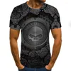 Männer T Shirts 2023 Sommer Hemd Manner Streetwear O Hals Kurzarm Tees Tops Punk Stil Männliche Kleidung Lassig 3D Drucken T-shirt