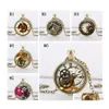 Anhänger Halsketten Mode Punk Bronze Schwimm Männer Getriebe Zifferblatt Vintage Glas Halskette Für Frauen Schmuck Zubehör Drop Lieferung Penda Ott8P