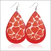 Charm Mtilayer Faux Leather Sequin Earrings for Women Girls Jewelry Lightweight Teardrop Earring 17 Styles DHS B18FA Drop Delivery Dhadv