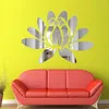 Relógios de parede decalques adesivos espelho lotus flor 3d adesivos adesivos decoração de acrílico autônomo de decalques de decalques diy de acrílicos DIY