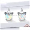 Stud Fashion Horse Boucles d'oreilles 925 Sterling Sier Mticolor Petit pour les femmes Bijoux de mariage Cadeaux Drop Livraison Otjmd