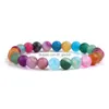 Beaded Lots Colors 8Mm Natural Stone Strand Bracelets For Women Elasticity Fluorite Agate Yoga Bangle Men Jewelry Drop Delivery Dhidf