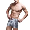 Mutande Intimo maschile sexy Boxer in pelle PU da uomo Boxer uomo trasparente Pantaloncini erotici per uomo