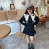 女の子のドレスベビーガール編みワンピース2023キッズ秋のニットウェアドレス韓国の子供ファッション服の幼児の長いセーターフロック