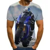 Men's T Shirts Cool Racing Graphic T-shirt Motorcycle 3D Printed Summer Fashion Top Punk And Plus Size Streetwear