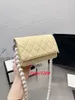 CC Модные сумки на ремне Дизайнерская сумка Pearl Woc Fortune Bag Желтая кожа ягненка Внешние сумки через плечо Популярные роскошные сумки для женщин Маленькие женские кошельки-клатчи