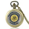 Orologi da taschino nero calligrafia islamica quarzo vetro cupola orologio collana pendenti gioielli regali