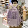 Backpack Hocodo For Women 2023 Solid Color Unissex Multi-Pocket School Bag Girls Teenagers Girls